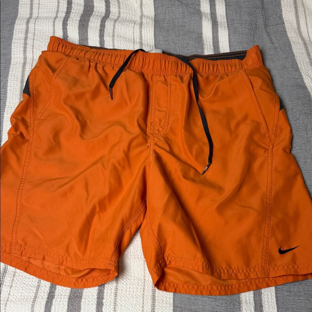 Nike Bright Orange Athletic Swim Shorts